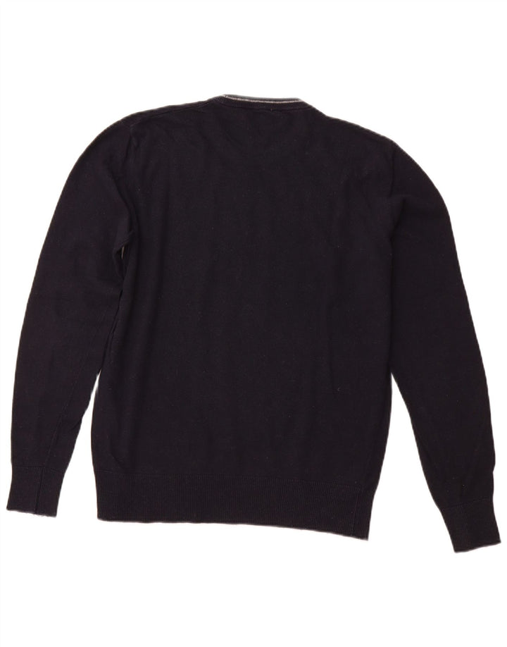 ARMANI JEANS Мужской джемпер с круглым вырезом, средний темно-синий из вискозы