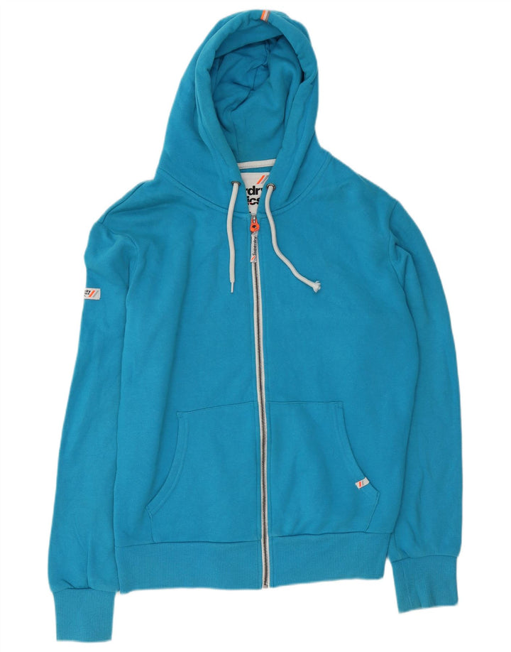 Мужской свитер с капюшоном на молнии Superdry, большой синий, хлопок