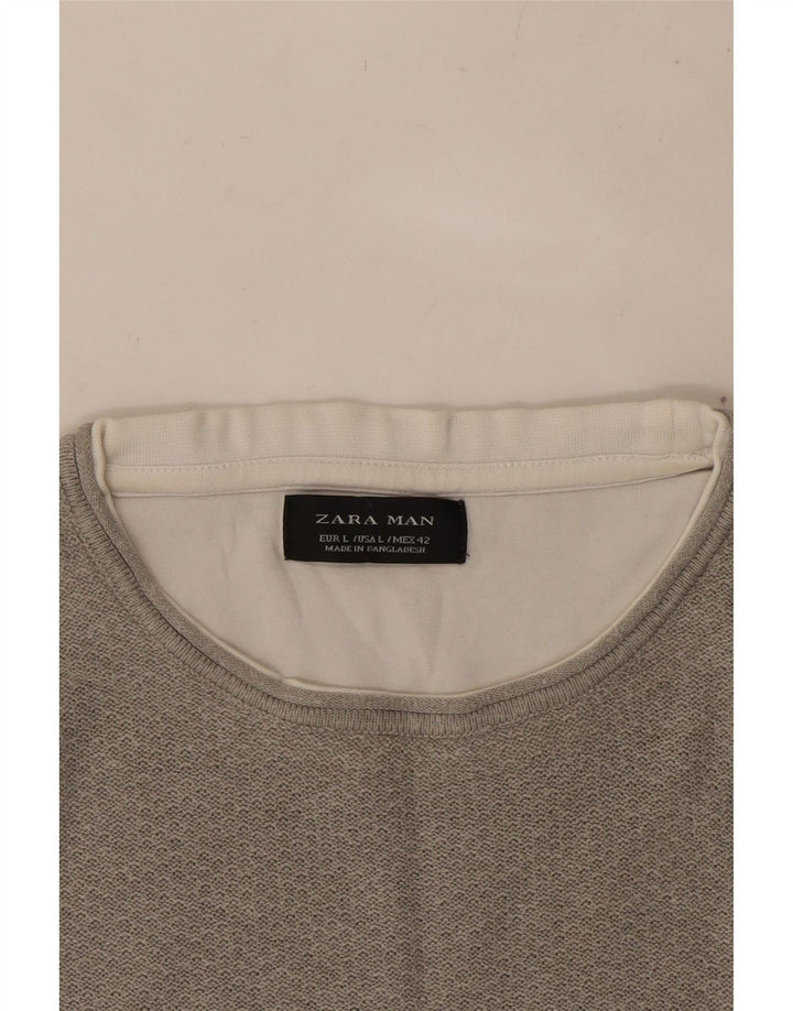 Мужская футболка ZARA, большая, серая
