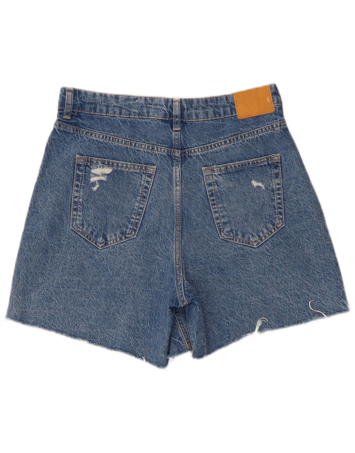 Женские джинсовые шорты с высокой талией Zara W30, средний синий
