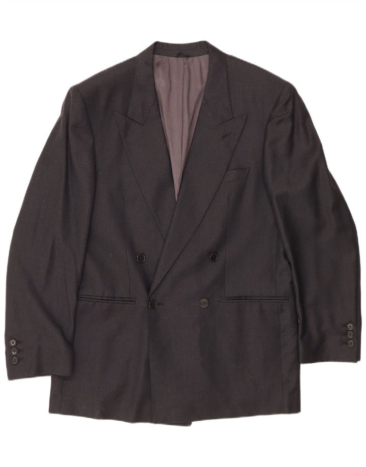Ermenegildo Zegna Мужской двубортный пиджак IT 48 Средний Черный