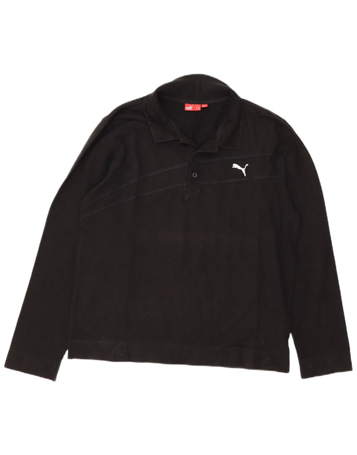 Мужская рубашка поло с длинным рукавом Puma, большая черная хлопковая рубашка