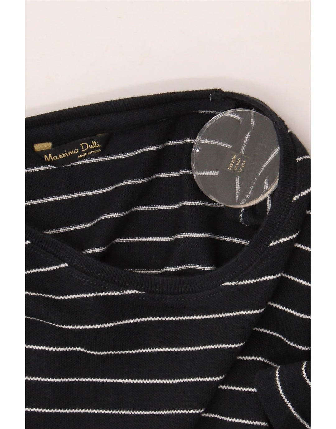Мужская футболка MASSIMO DUTTI Top XL черная в полоску