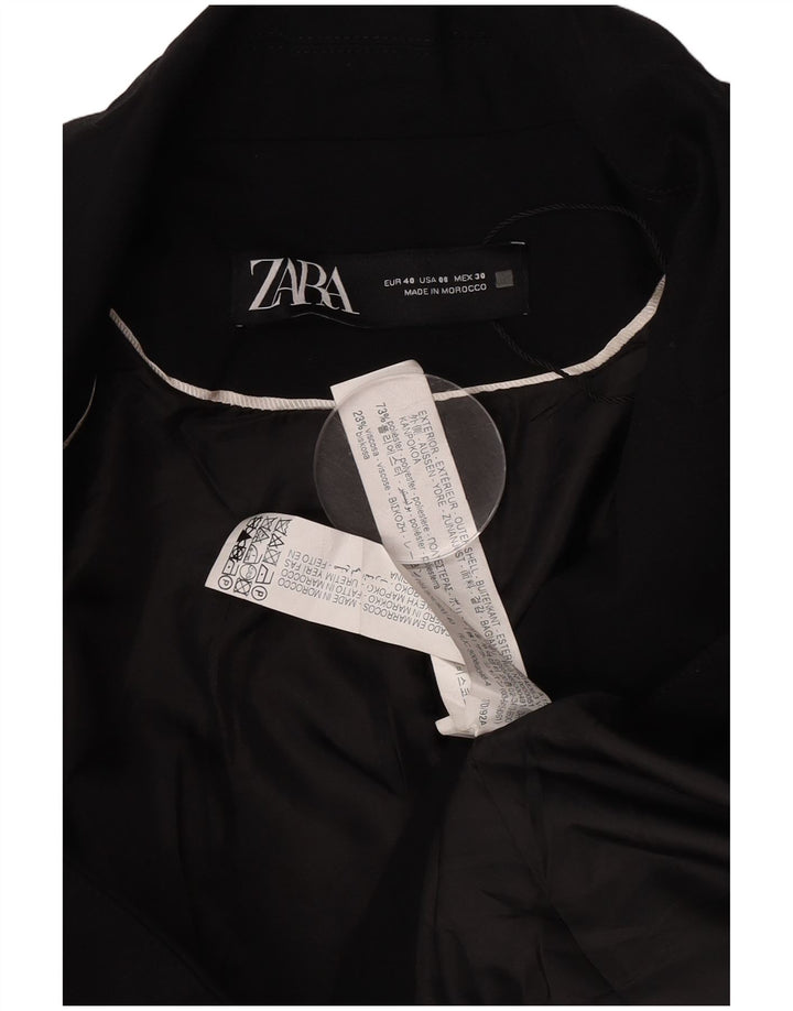 Женский пиджак на 1 пуговице Zara EU 40, средний черный полиэстер