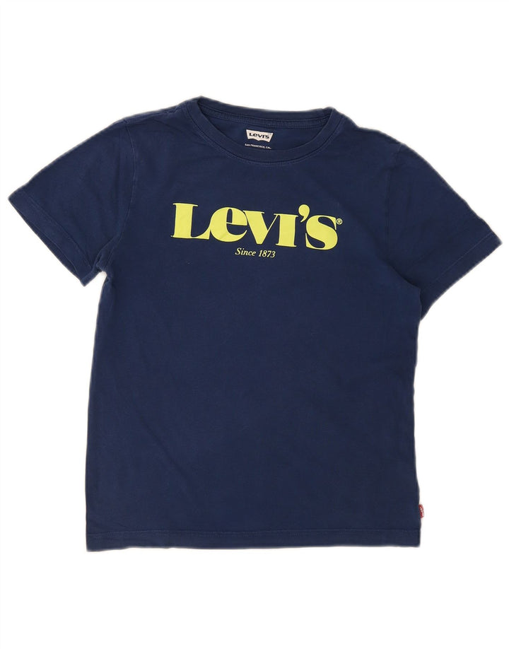 Футболка с рисунком Levi's для мальчиков 11–12 лет, темно-синяя
