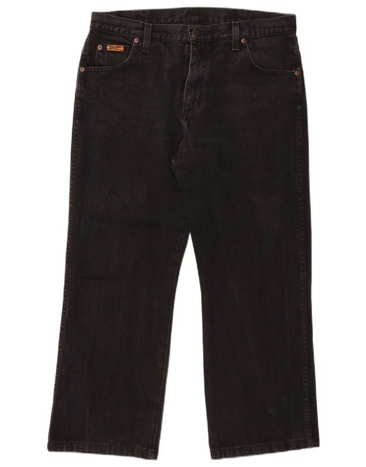 Мужские джинсы Wrangler Bootcut W34 L27, черные, хлопковые