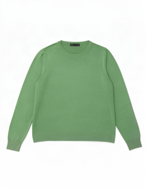 Женский джемпер с круглым вырезом Marks & Spencer UK 22 3XL, зеленый акрил