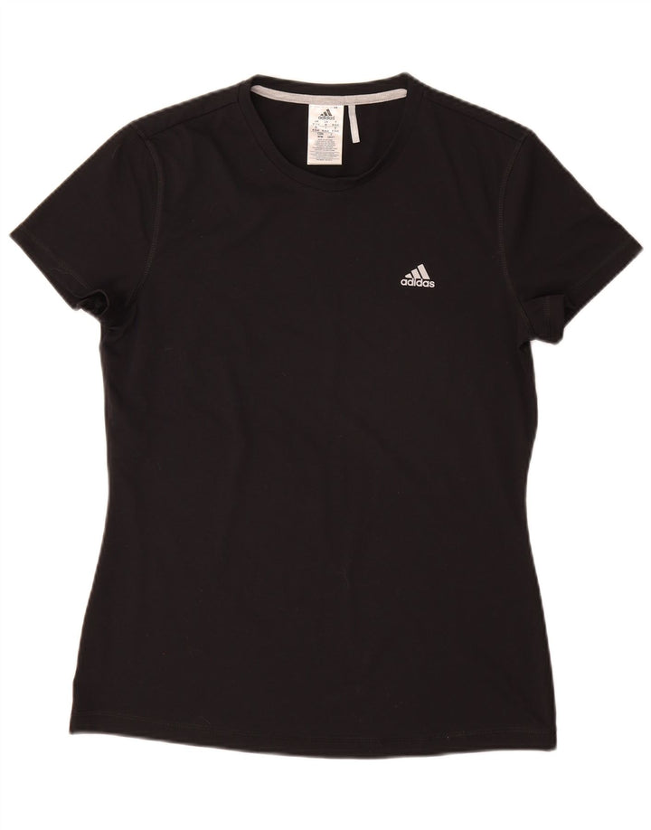 Женская футболка Adidas Climalite Top UK 12/14, средний черный полиэстер