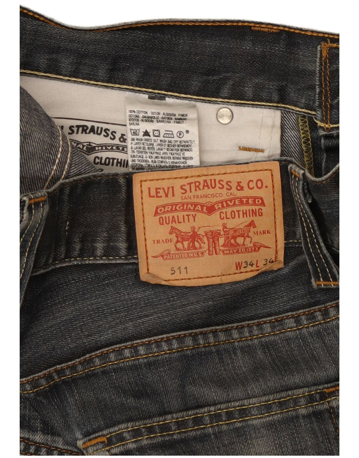 Женские джинсы Levi's 511 Slim W34 L34 Темно-синие, хлопок