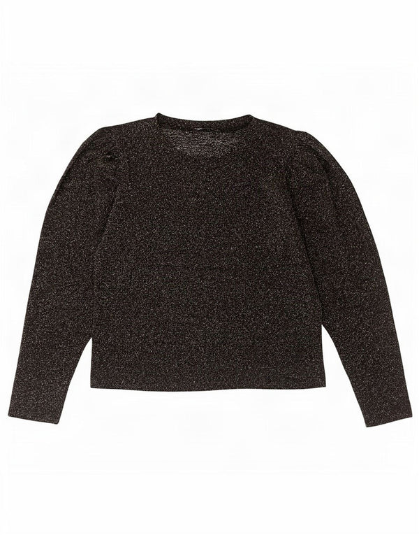 Женский топ с длинным рукавом Zara UK 12, средний черный