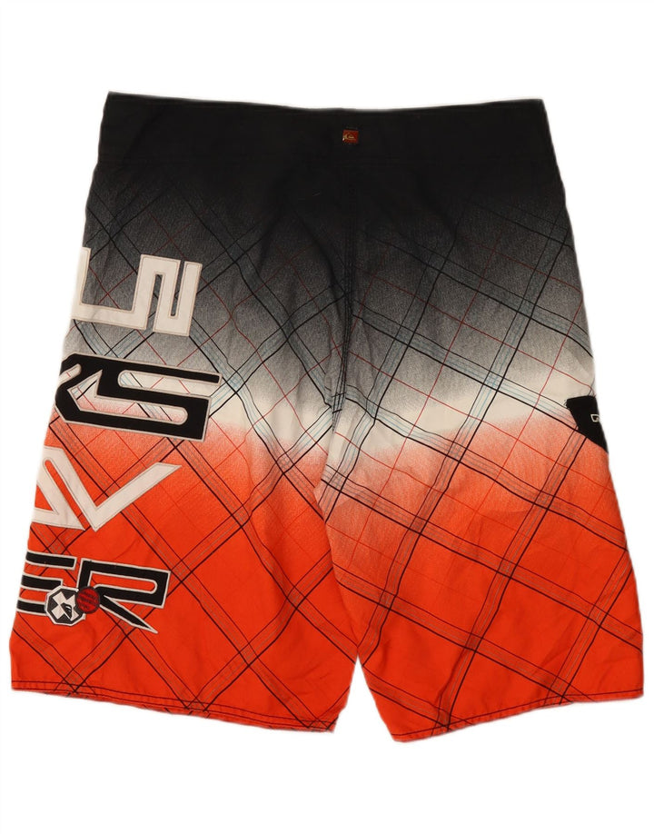 Мужские шорты для плавания Quiksilver с рисунком, большие оранжевые клетчатые шорты из полиэстера