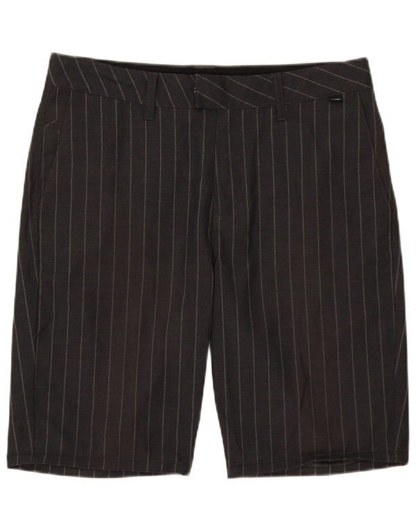 Vans Mens Chino Shorts W32 Medium Black Pinstripe Polyester