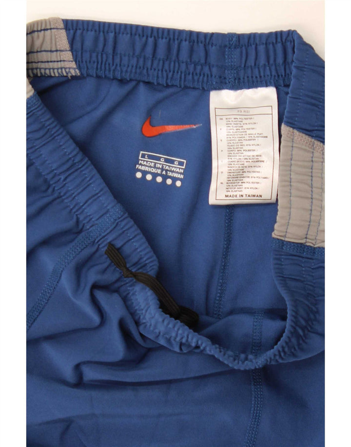 Женские спортивные брюки Nike UK 14, большие синие полиэстер с цветными блоками