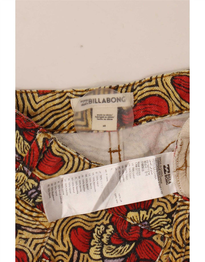 Женские повседневные шорты Billabong W28, средний размер, разноцветный хлопок с цветочным принтом