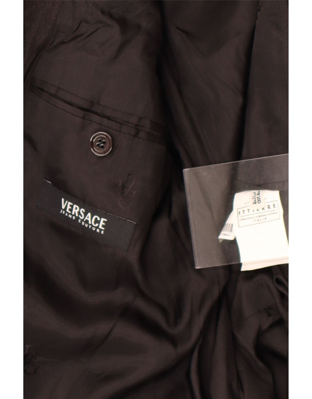 Versace Мужской пиджак на 2 пуговицах IT 48 Medium Black Linen Classic
