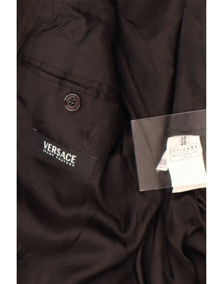 Versace Мужской пиджак на 2 пуговицах IT 48 Medium Black Linen Classic