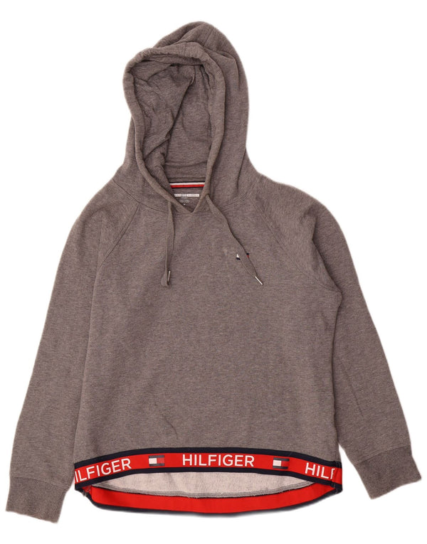Женский джемпер с капюшоном Tommy Hilfiger UK 14, средний серый с цветными блоками