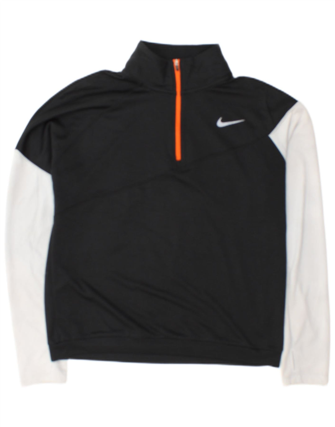 Женский спортивный костюм-пуловер с воротником на молнии Nike Top UK 14, средний черный, с цветными блоками