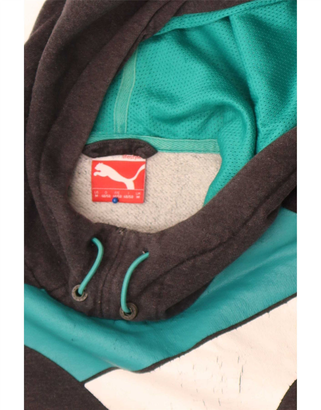 Мужской джемпер с капюшоном Puma с графическим рисунком, средний серый, цветной блок