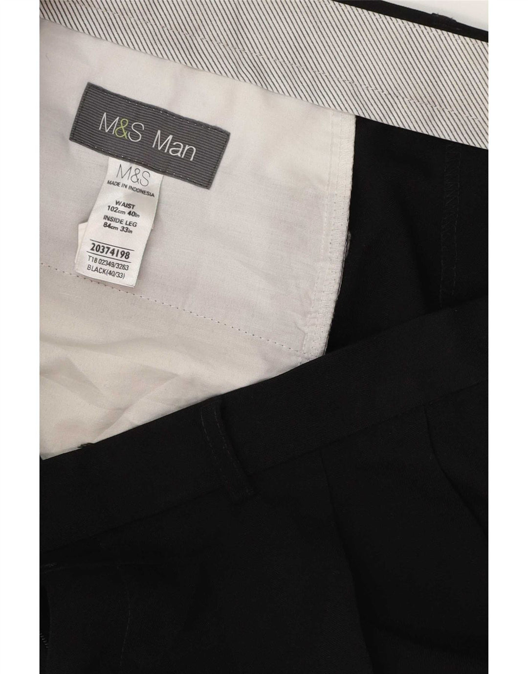 Мужские костюмные брюки Marks & Spencer W40 L33 черные из полиэстера