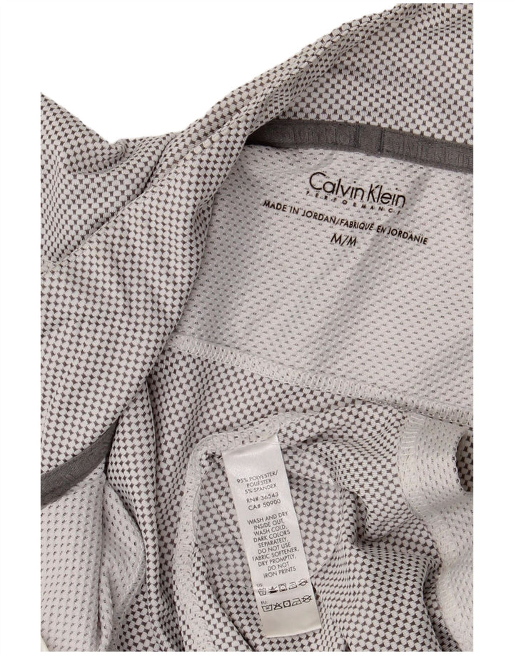 CALVIN KLEIN Мужской пуловер с воротником на молнии, спортивный костюм, средний серый в пятнистый цвет