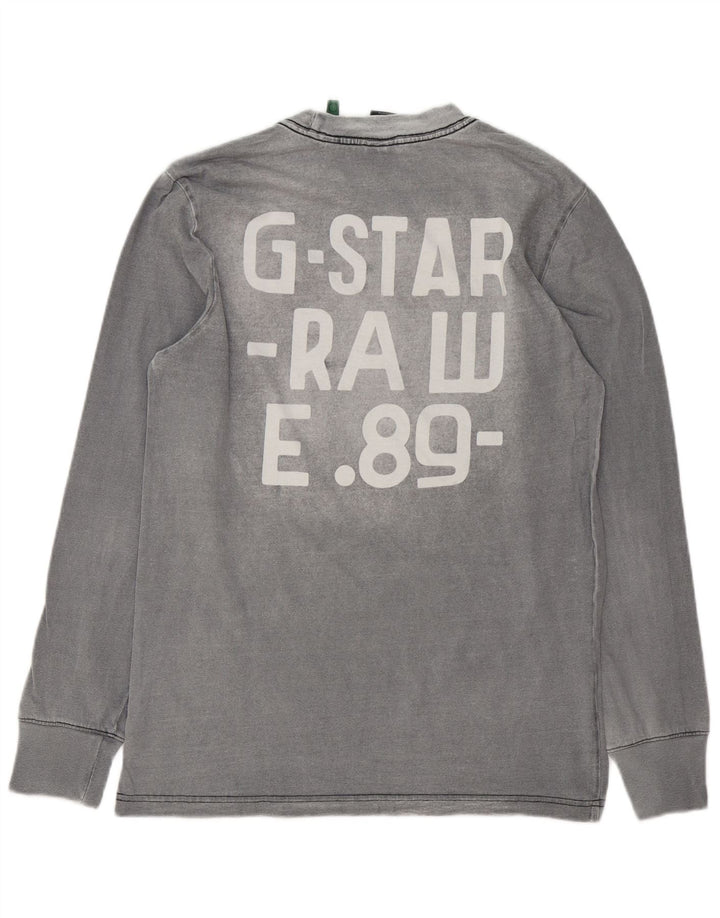 G-Star Мужской топ с рисунком, длинный рукав, маленький серый хлопок