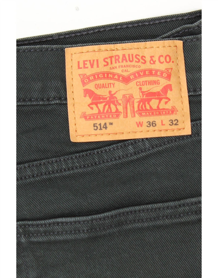 Мужские прямые джинсы LEVI'S 514 W36 L32, черный хлопок