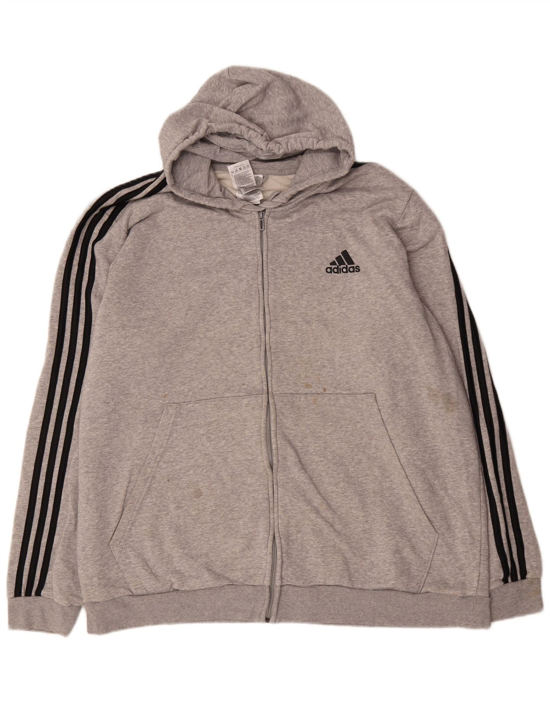 Adidas Мужской свитер с капюшоном на молнии 2XL Серый