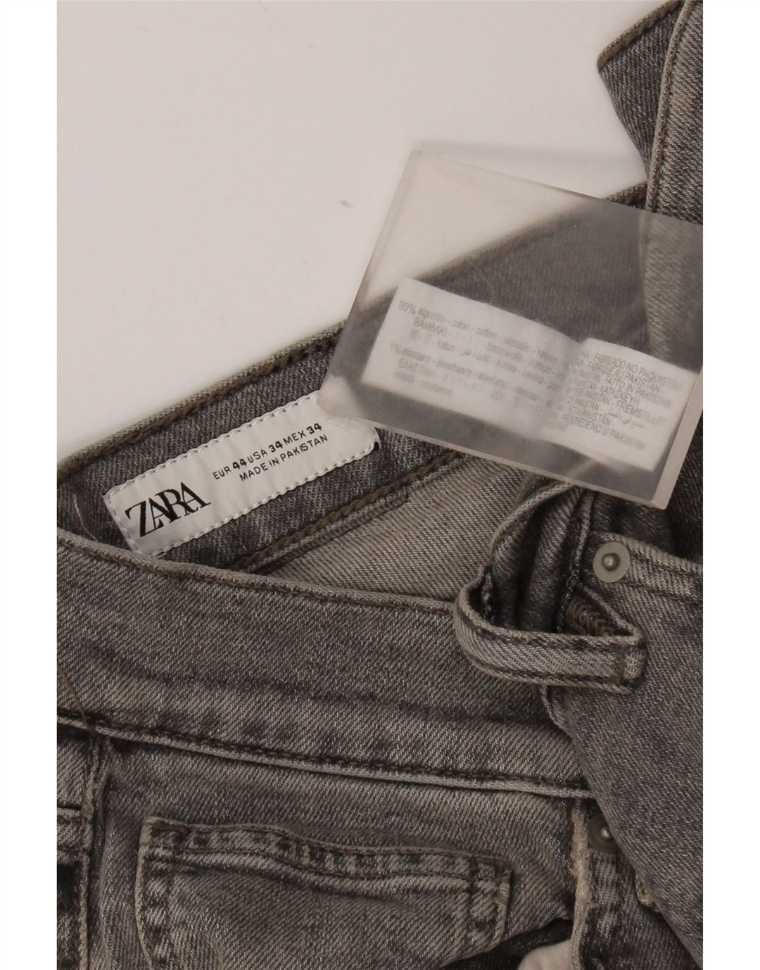 Мужские узкие джинсы Zara EU 44, большие W34 L31, серый хлопок