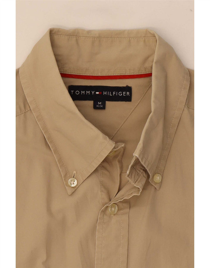 Мужская рубашка Tommy Hilfiger из хлопка среднего бежевого цвета