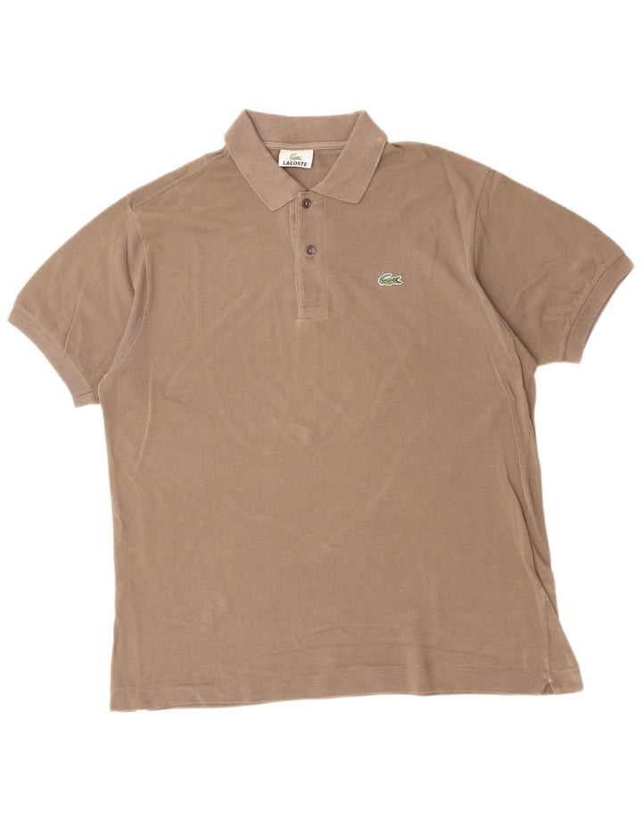 Мужская рубашка-поло Lacoste, размер 5, большая, коричневая, хлопок