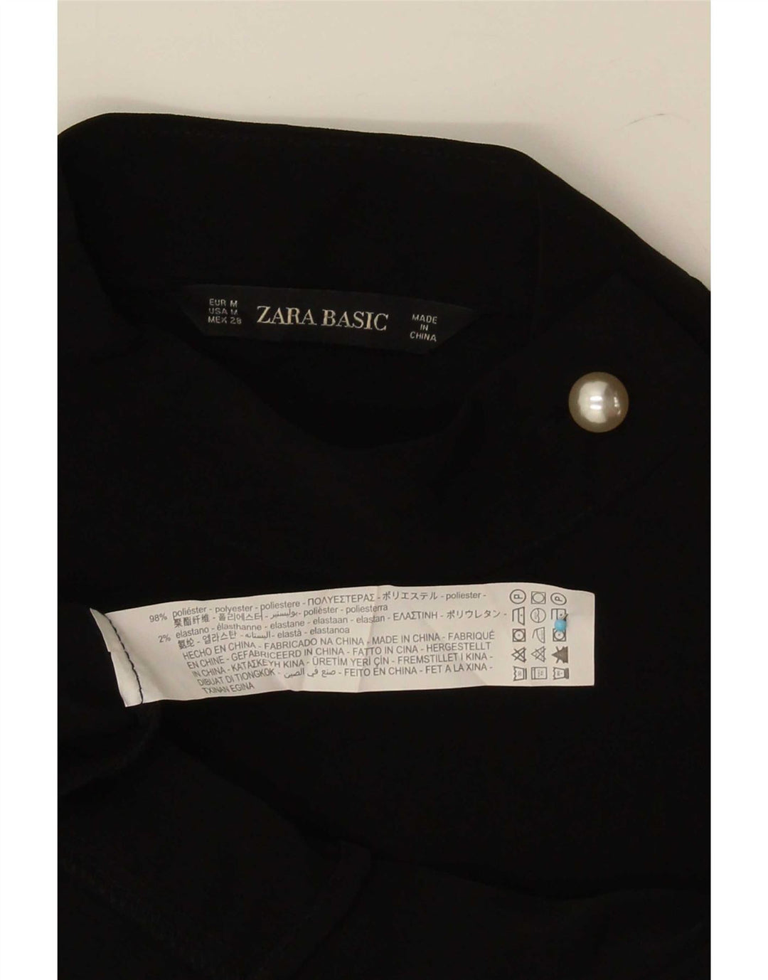 Женская блузка с длинным рукавом Zara UK 14, средний черный полиэстер