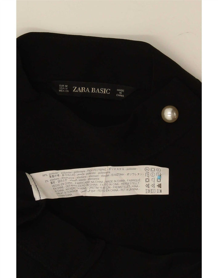 Женская блузка с длинным рукавом Zara UK 14, средний черный полиэстер