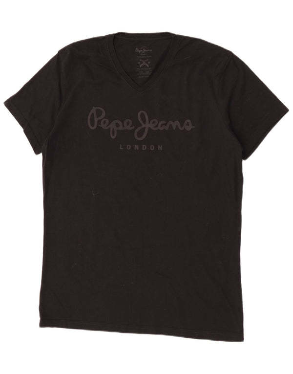 PEPE Jeans Мужская приталенная футболка с рисунком Топ 2XL Черный