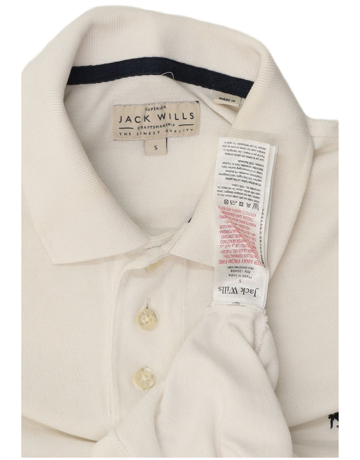 Мужская рубашка поло Jack Wills, маленькая белая, хлопковая