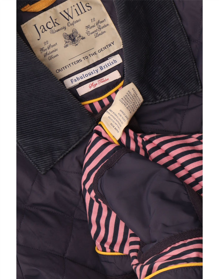 Женская стеганая куртка Jack Wills UK 12, средний темно-синий нейлон