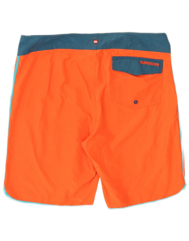 Мужские шорты для плавания QUIKSILVER, большие оранжевые цветные блоки
