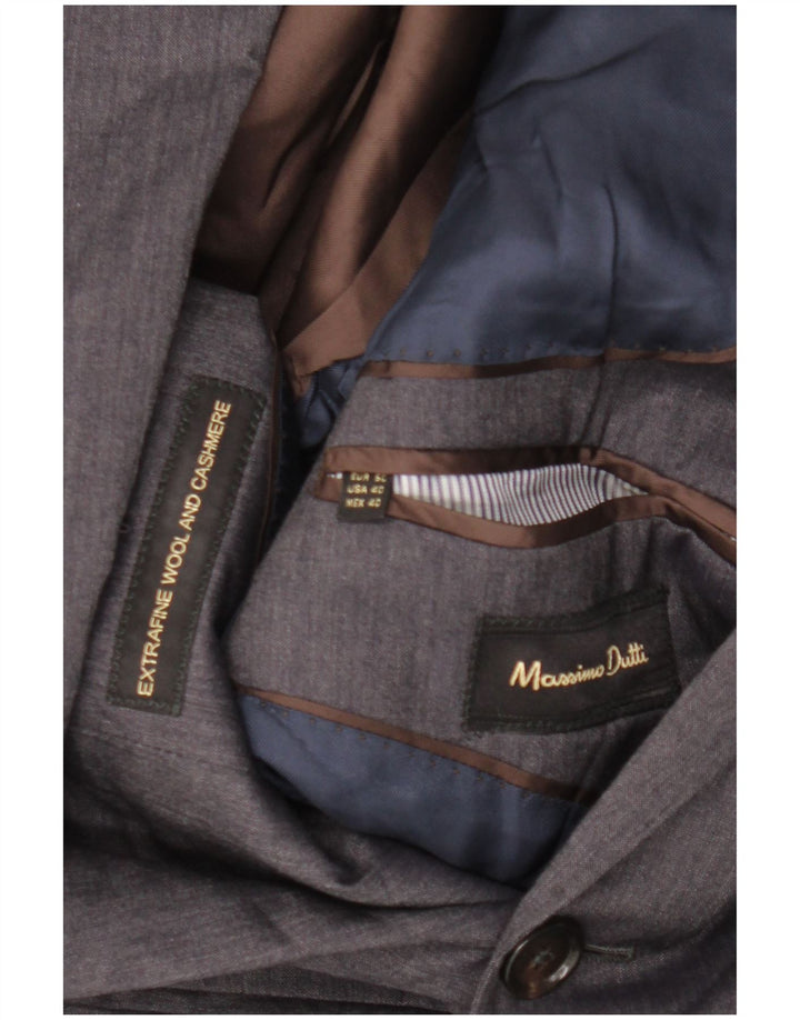 Мужской пиджак Massimo Dutti на 2 пуговицах EU 50, средний серый, шерстяной