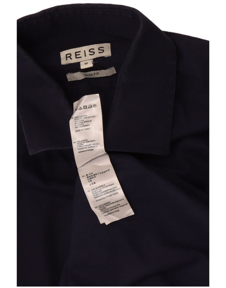 Мужская рубашка приталенного кроя Reiss, средний темно-синий хлопок
