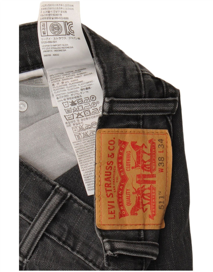 Мужские джинсы Levi's Slim 511 W38 L34, черный хлопок