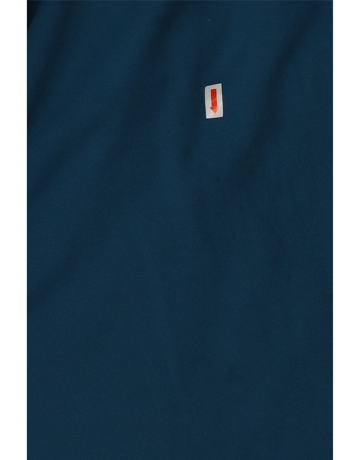 NIKE Mens Dri Fit Zip Neck Pullover Tracksuit Top Medium Blue Colourblock