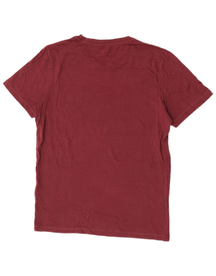 Мужская футболка с рисунком Jack & Jones из хлопка среднего темно-бордового цвета