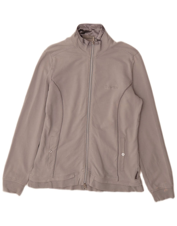 Champion Womens Easy Fit Tracksuit Top Jacket UK 14 Medium Grey Cotton