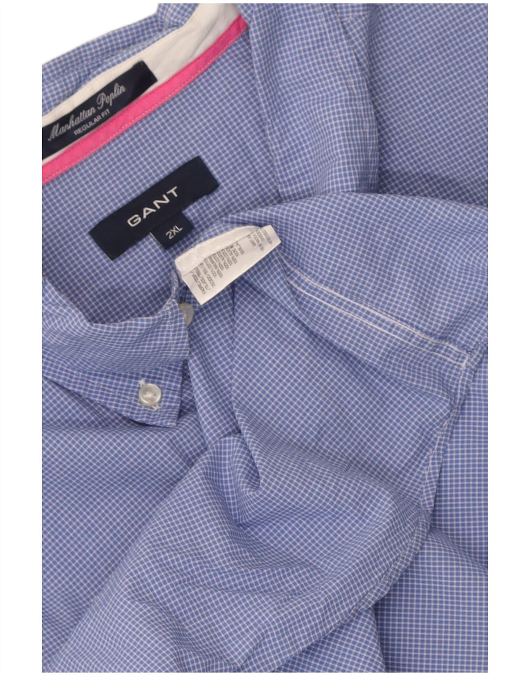 Мужская рубашка стандартного кроя Gant 2XL, синяя клетка, хлопок