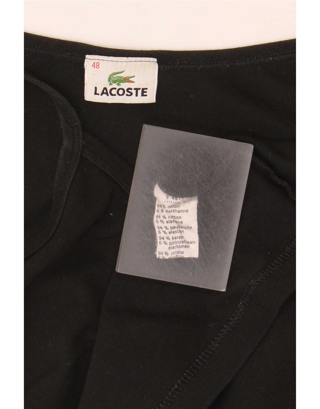 Женский топ на бретельках Lacoste, размер 48 XL, черный хлопок