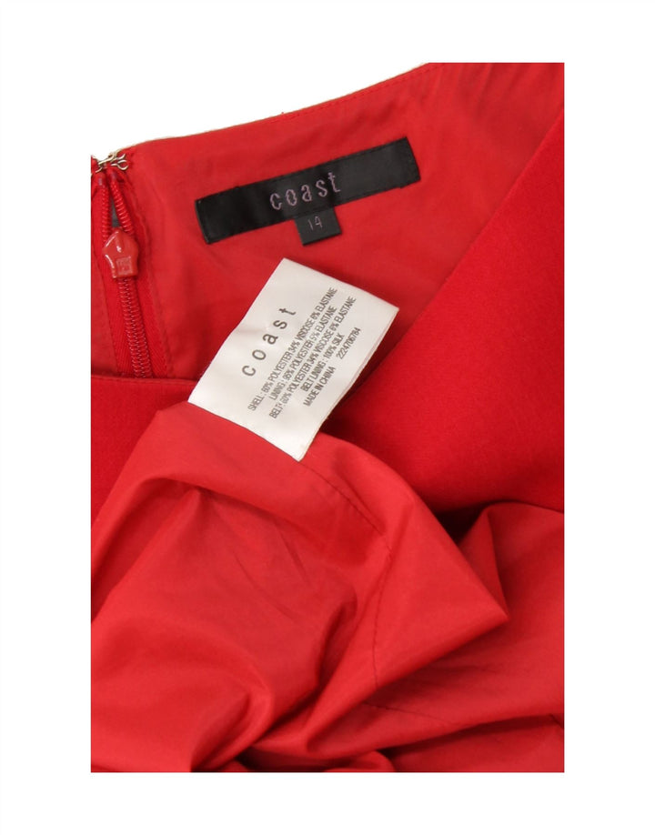 COAST Womens Sheath Dress UK 14 Medium Red Polyester Vintage Coast and Second-Hand Coast from Messina Hembry 
