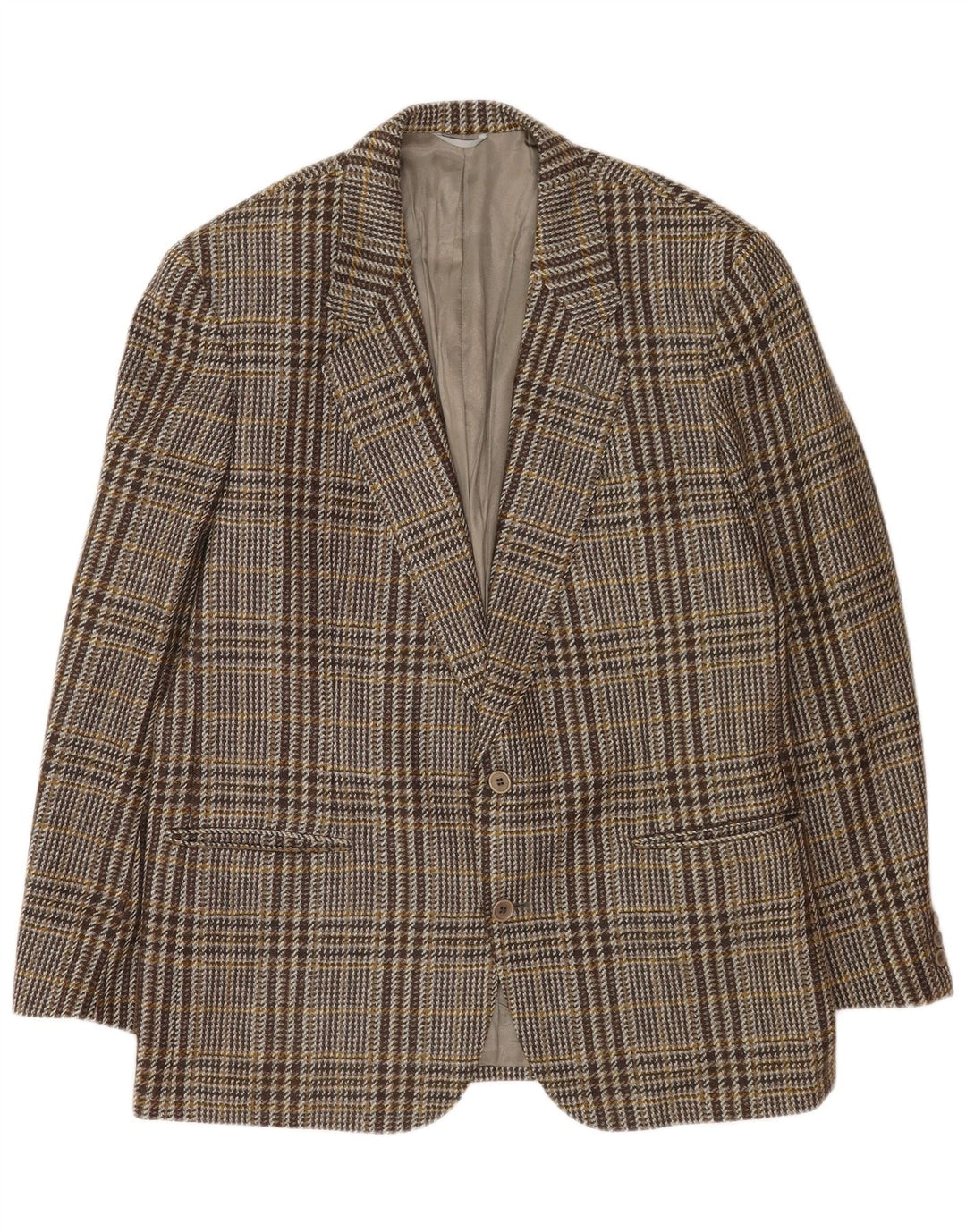Мужской пиджак на 2 пуговицах Yves Saint Laurent IT 54 2XL Серый, шерсть в клетку