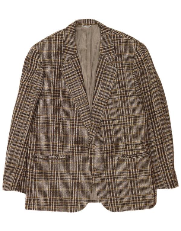 Мужской пиджак на 2 пуговицах Yves Saint Laurent IT 54 2XL Серый, шерсть в клетку