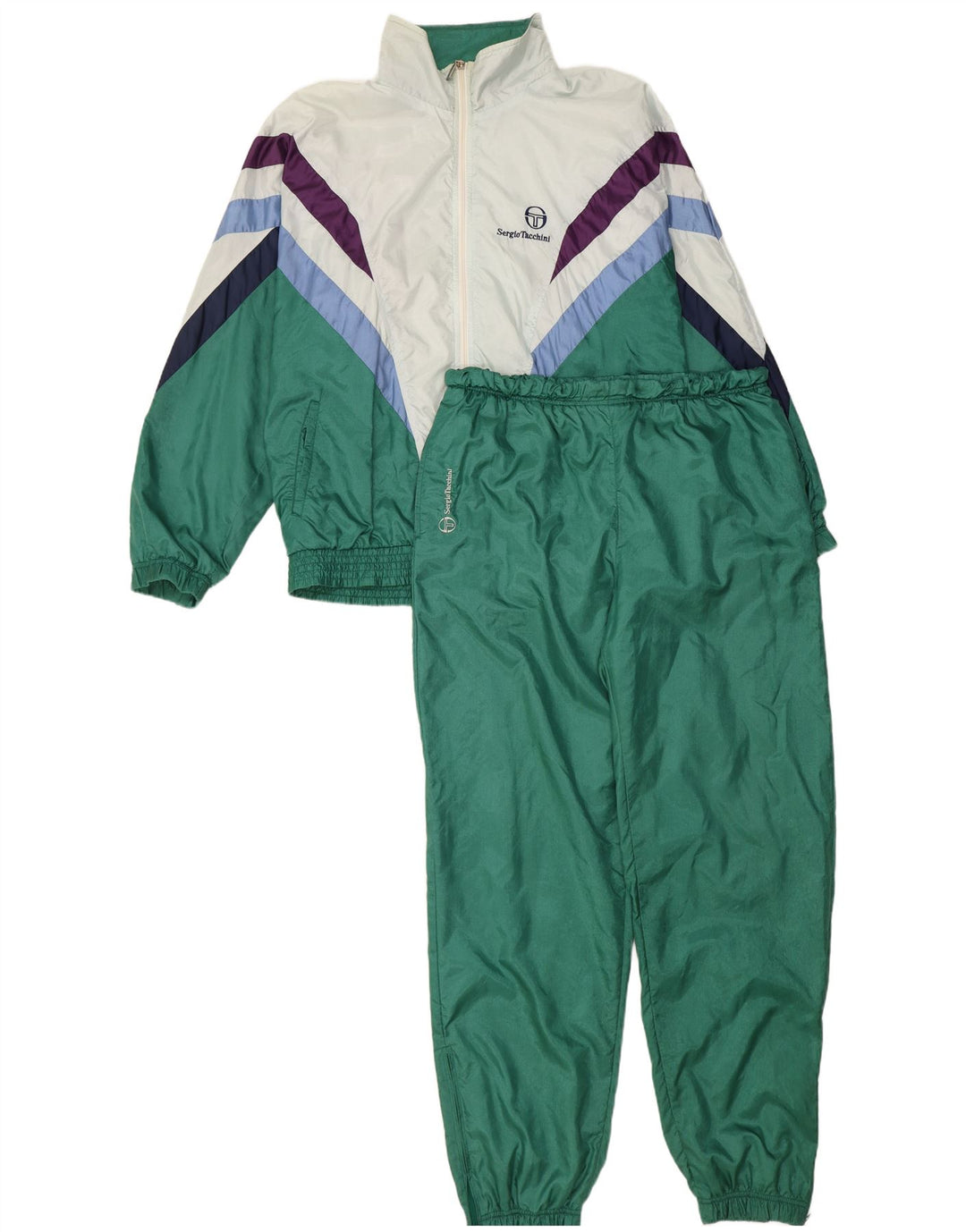 SERGIO TACCHINI Mens Full Tracksuit IT 50 Medium  Green Colourblock