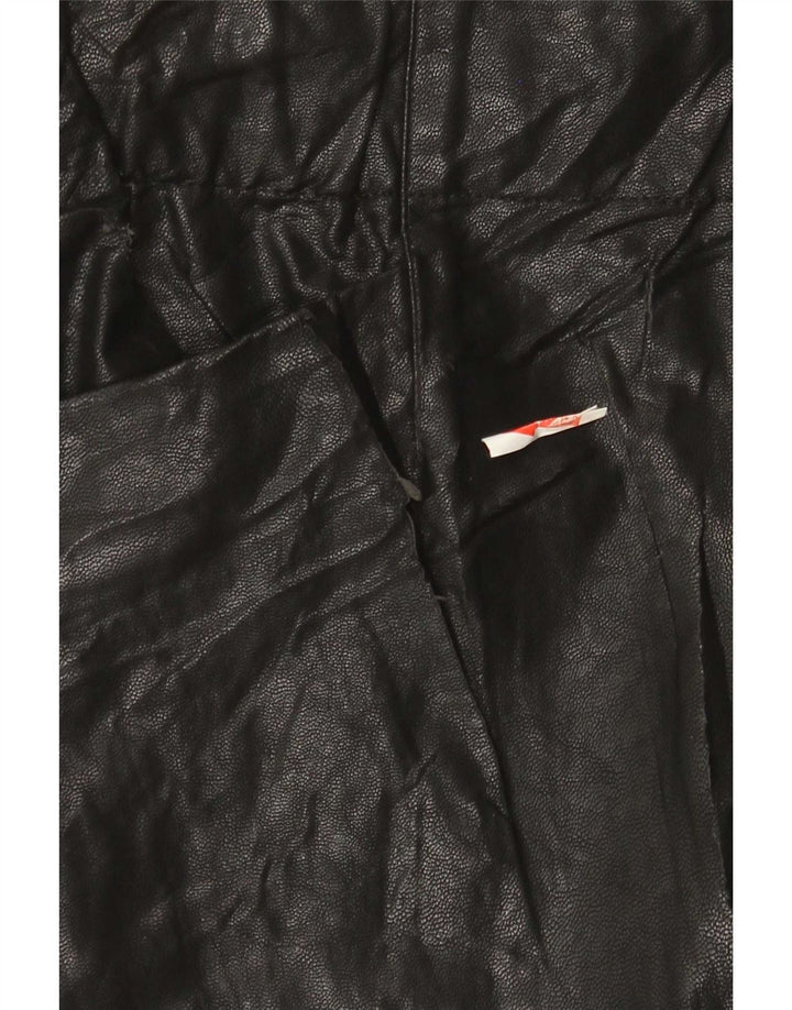 Женская мини-юбка Zara из искусственной кожи, маленькая W26, черная, из полиуретана
